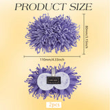 Cloth Artificial Flower Shoe Decorations, Detachable Shoe Buckle Clips, Chrysanthemum, Slate Blue, 80x110mm