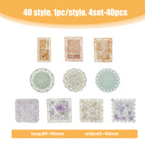 4 Sets 4 Styles Lace Scrapbook Paper Pads, for DIY Album Scrapbook, Background Paper, Diary Decoration, Mixed Shapes, 89~90x50~89x0.2mm, 1 set/style