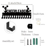 Iron Medal Holder Frame, Medals Display Hanger Rack, 14 Hooks, with Screws, Cheerleader Pattern, 130x290mm