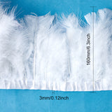 Rooster Hackle Feather Trim Fringe, for DIY Sewing Crafts Costumes Decoration, White, 6-1/4 inch(16cm), about 2m/bag