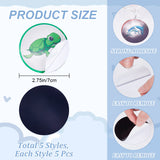 Round Dot PVC Potty Training Toilet Color Changing Stickers, Reusable Potty Targets Color Changing Pee Target for Kid Training, Sea Animal, 70x0.3mm