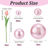 Vase Fillers for Centerpiece Floating Candles, including Imitation Leather Artificial Tulip Flower, with Plastic Imitation Pearl Undrilled/No Hole Beads, Mixed Color, Beads: 10~30mm, 96pcs, Flower: 330x68x36mm, 4pcs
