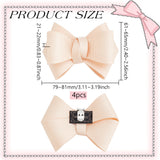 4Pcs Iron Shoe Buckle Clips, Detachable Polyester Bowknot Shoe Decorations, Antique White, 61~65x79~81x21~22mm