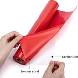Heat Transfer Vinyl Sheets, Iron On Vinyl for T-Shirt, Clothes Fabric Decoration, Red, 30cm, about 5m/roll