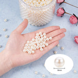 ABS Plastic Imitation Pearl Round Beads, Dyed, No Hole/Undrilled, Beige, 8mm, about 1500pcs/box