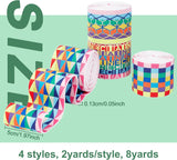 8 Yards 4 Styles Nylon Elastic Ribbon, Flat with Mixed Patterns, Mixed Patterns, 50x1.3mm, 2yards/style