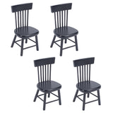 Mini Wood Chairs, Dollhouse Furniture Accessories, for Miniature Dinning Room, Black, 40x41x84mm