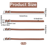 Cowhide Dog Collar, with Platinum Iron Clasp, for Small Medium and Large Dogs, Pet Supplies, Saddle Brown, 310x14x11mm