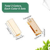 18 Sets 3 Colors Alloy Bag Decorative Edge Buckles, Belt End Tip Hardwares, Arch, Mixed Color, 2.55x0.95x0.6cm, Inner Diameter: 0.4x2.55cm, 6 sets/color