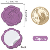 25Pcs Adhesive Wax Seal Stickers, Envelope Seal Decoration, For Craft Scrapbook DIY Gift, Old Rose, Flower, 30mm