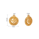 Alloy Pendants, Matte Style, Flat Round with Om Symbol, Golden, 22.5x19x2.5mm, Hole: 2mm, 10pcs/box