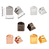 Adjustable Brass Finger Rings, Wide Band Rings, Blank Tags Rings, Square, Antique Bronze & Golden & Platinum & Rose Gold & Silver, 17x19.5mm, 5colors, 6pcs/color, 30pcs/box