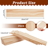 Unfinished Wood Sheets, Pine Wood Craft Supplies, Rectangle, Wheat, 200x40x6mm, 10pcs/bag