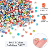 400Pcs 8 Colors Synthetic Imperial Jasper Beads, Dyed, Flat Round/Disc, Mixed Color, 4.5x1.5~2.5mm, Hole: 0.8mm, 50pcs/color