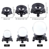 3Pcs Resin Crystal Ball Display Pedestal, Black, 39~58x20~31mm, 3pcs