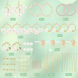 DIY Flower Earring Making Kit, Including Alloy & Plastic Pendants, Glass Pearl Beads, Iron Links Connectors, Brass Stud Earring Findings, White, 98Pcs/box