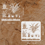 PET Hollow Out Drawing Painting Stencils, for DIY Scrapbook, Photo Album, Grass Pattern, 30x30cm