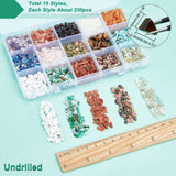 3500Pcs 15 Style Natural & Synthetic Mixed Gemstone Beads, No Hole/Undrilled, Chip, 2~8x2~4mm
