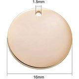 Brass Pendants, Long-Lasting Plated, Flat Round, Real 18K Gold Plated, 16x1mm, Hole: 1.5mm, 24pcs/set