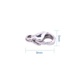 304 Stainless Steel Lobster Claw Clasps, Stainless Steel Color, 9x5x2.5mm, Hole: 1mm, about 100pcs/box