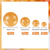 ABS Plastic Imitation Pearl Beads, No Hole, Dark Orange, 10~30mm, 150pcs/set