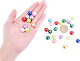 Glass Pearl Beads, Round, Mixed Color, 12mm, about 100pcs/box