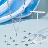 304 Stainless Steel Pendants, Spike/Cone, Stainless Steel Color, 13.5x7mm, Hole: 2mm, 40pcs/box