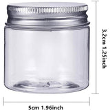 Transparent Plastic Bead Containers, with Aluminium Cover, Column, Clear, 5x3.2cm, Capacity: 30ml, 20pcs/set