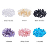 Gemstone Chips Beads, Natural Citrine, Cherry Quartz Glass, Natural Quartz Crystal, Natural Amethyst, Natural Obsidian, Synthetic Turquoise, Mixed Color, 3~8x3~8mm, Hole: 1mm