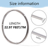 Stainless Steel Wire, Flat, Stainless Steel Color, 2.6x0.8mm, about 22.97 Feet(7m)/Roll