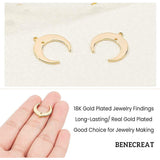 Brass Pendants, Double Horn/Crescent Moon Pendant, Real 18K Gold Plated, 19x18x1mm, Hole: 1mm, 30pcs/box