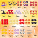 DIY Halloween Bracelet Making Kit, Including Imitation Pearl & Cube & Pumpkin & Heart & Ghost Alloy & Glass & Polymer Clay Beads, Bat & Witch Hat Alloy Enamel Pendants, Mixed Color, 195Pcs/box