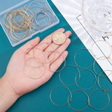 60Pcs 2 Colors 316 Surgical Stainless Steel Wine Glass Charms Rings, Hoop Earring Findings, for Hoop Earrings, Golden & Stainless Steel Color, 45x40x0.7mm, 30pcs/color, 21 Gauge