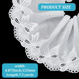 MAYJOYDIY US 7.5 Yards Flat Cotton Embroidery Butterfly Ribbon, Clothing Accessories, White, 4-7/8 inch(125mm)