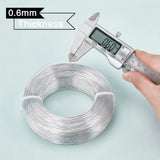 Round Aluminum Wire for Jewelry Making, Platinum, 22 Gauge, 0.6mm, about 1492.78 Feet(455m)/bundle