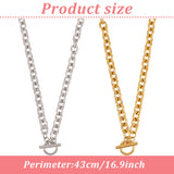 2Pcs 2 Colors Alloy Cable Chain Necklace for Men Women, Platinum & Golden, 17.32 inch(44cm), 1Pc/color