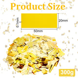 PVC Plastic Sequins Confetti, Party Decorations, Rectangle, for Wedding, Bar, Christmas, Gold, 50x20x0.1mm, 300g/bag