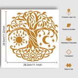 PET Hollow Out Drawing Painting Stencils, for DIY Scrapbook, Photo Album, Tree of Life, 300x300mm