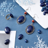 2 Style Natural Blue Spot Jasper & Lapis Lazuli Cabochons, Oval, 36pcs/box