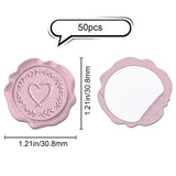 Adhesive Wax Seal Stickers, Envelope Seal Decoration, for Craft Scrapbook DIY Gift, Heart Pattern, 3cm, about 50pcs/box