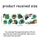 PVC Wall Stickers, Wall Decoration, Plants Pattern, 390x1180mm