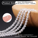 1 Strand Natural Quartz Crystal Beads Strands, Rock Crystal Beads, Faceted, Round, 2~2.5x2mm, Hole: 0.2mm, about 158~205pcs/strand, 15.7~16.7 inch(40~42.5cm)