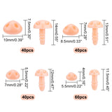 150Pcs 4 Style Plastic Doll Safety Noses, for Crafts, Crochet Toy and Stuffed Animals, Light Salmon, 4~7.5x5.5~10x11.5~14mm