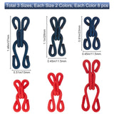 48Sets 6 Style Cloth and Iron Hook and S-Hook Clasps, Mixed Color, 23~37x11.5~13x6.5~8mm, 8sets/style