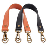 2Pcs 2 Colors PU Imitation Leather Bag Handles, with Alloy Swivel Clasp & Iron D-Ring Buckle, Mixed Color, 36.4x3.1x0.35cm, 1pc/color