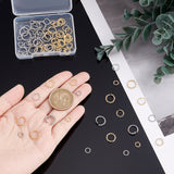 90Pcs 6 Styles 304 Stainless Steel Jump Rings, Open Jump Rings, Twisted, Golden & Stainless Steel Color, 6~11x1~1.5mm, Inner Diameter: 4~8mm, 15pcs/style