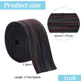 3 Yards Polyester Elastic Bands, Flat Wide Thick Elastic Cord, for DIY Accessories, Colorful, 40mm, about 3.00 Yards(2.74m)/Bag