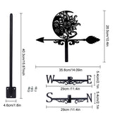 Orangutan Iron Wind Direction Indicator, Weathervane for Outdoor Garden Wind Measuring Tool, Sun, 265x356mm