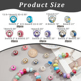 100Pcs 5 Styles Resin & Acrylic European Beads, Large Hole Beads, with Silver Color Plated Brass Cores, Faceted, Rondelle, Mixed Color, 13~14x8~9.5mm, Hole: 4.8~5mm, 20pcs/style