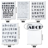 4 Sheet 4 Style Clear Letter Silicone Stamps, with 1 Pc Acrylic Stamping Blocks Tools, for DIY Scrapbooking, Photo Album Decorative, Cards Making, Clear